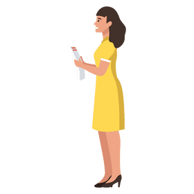 Woman holding paper clipart