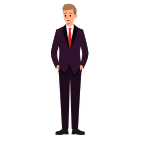 Man wearing suit clipart
