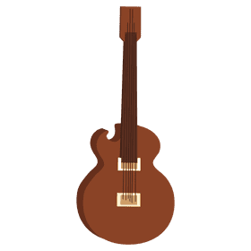 Classic wooden guitar clipart