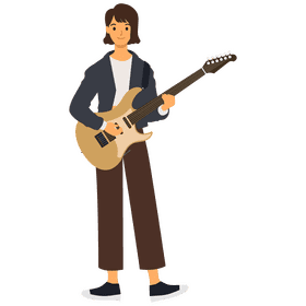 Woman playing guitar clipart