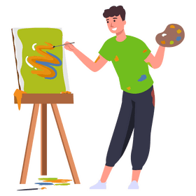 Man painting clipart