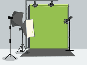 Greenscreen photo studio vector