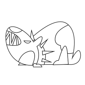 Cartoon bulldog angry black and white clipart