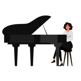 Woman playing piano clipart