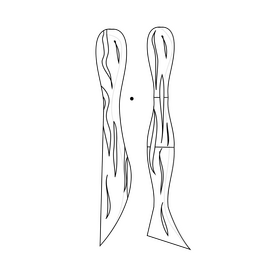 Wooden clay sculpting knife drawing black and white clipart