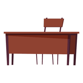 Teacher table and chair clipart