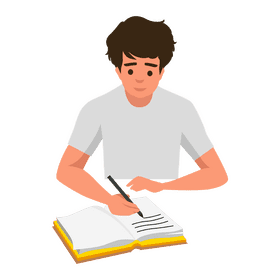 Man writing clipart