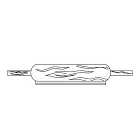 Rolling pin drawing black and white clipart