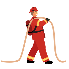 Firefighter character clipart