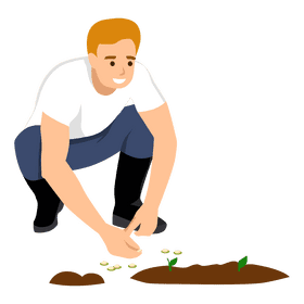 Man planting seed clipart