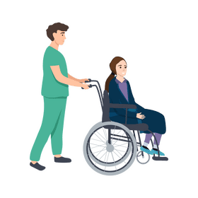 Nurse with patient clipart