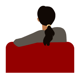 Woman sit behind clipart