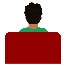 Boy sit behind clipart