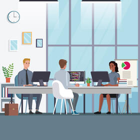 Office worker vector