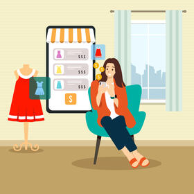 Online shop owner vector
