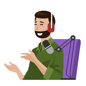 Man podcaster clipart