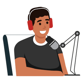 Man talking podcast clipart