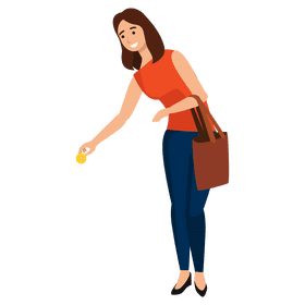 Woman giving tip clipart