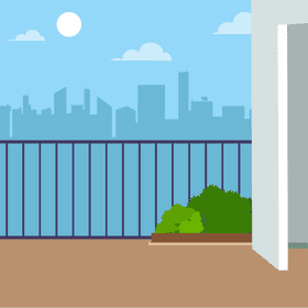 Terrace apartment vector