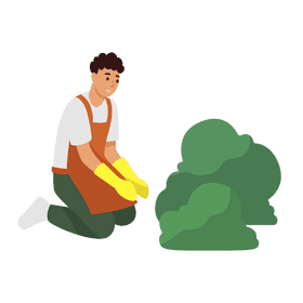 Man gardening clipart
