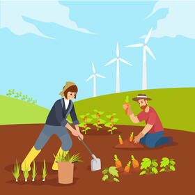 Farming vegetables vector
