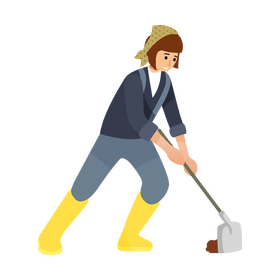 Woman farming clipart