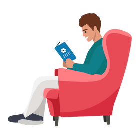 Man reading book clipart