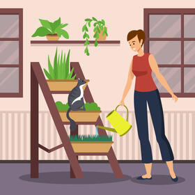 Greenhouse woman vector