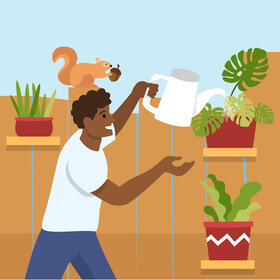 Hanging plant pot vector