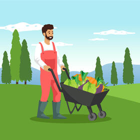 Harvesting vegetables vector