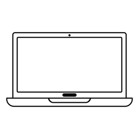 Laptop drawing black and white clipart