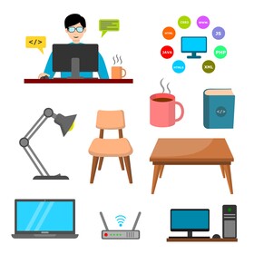 Programming icons set vector