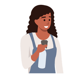 Woman holding spray clipart