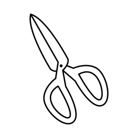 Scissors drawing black and white clipart