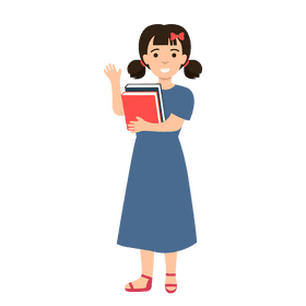 Little girl cute character clipart