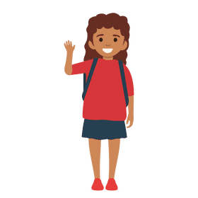 Little girl waving hello clipart