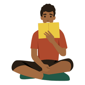 Boy reading book clipart