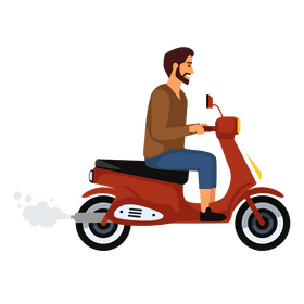 Man riding motorcycle clipart
