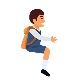 Little boy sitting from side view clipart