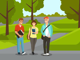 Going to school vector