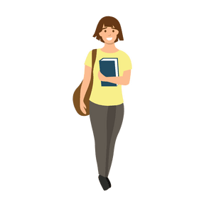 Smilling girl holding book clipart
