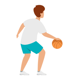 Boy playing basketball clipart