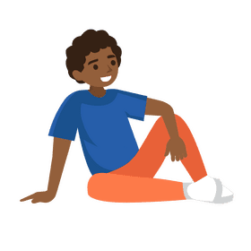 Boy sitting on ground clipart