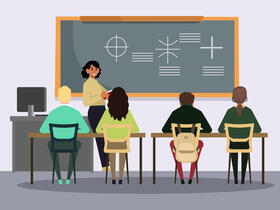 Study class teacher vector