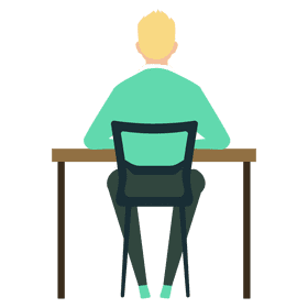 Boy study table clipart