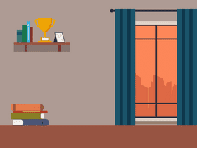 Study room with window view vector