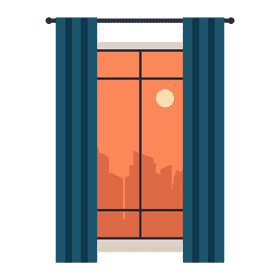 Window view with sunset clipart
