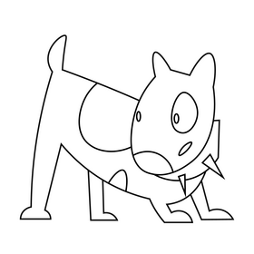 Bulldog scared drawing black and white clipart