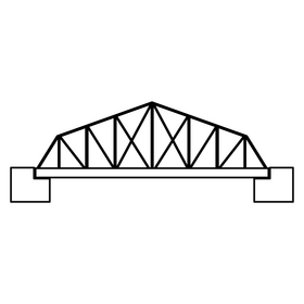 Miniatur bridge drawing black and white clipart