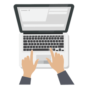 Hand writing on laptop clipart